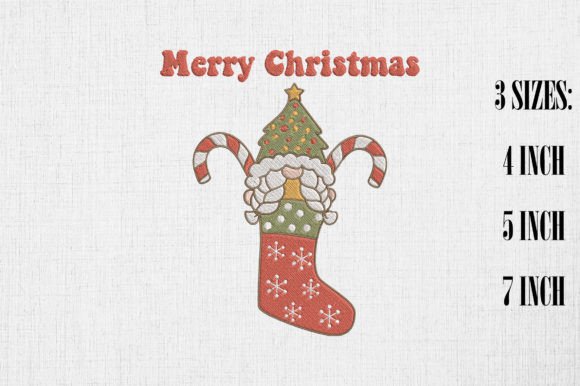 A Review of the Merry Christmas Gnome in Xmas Sock Embroidery Design