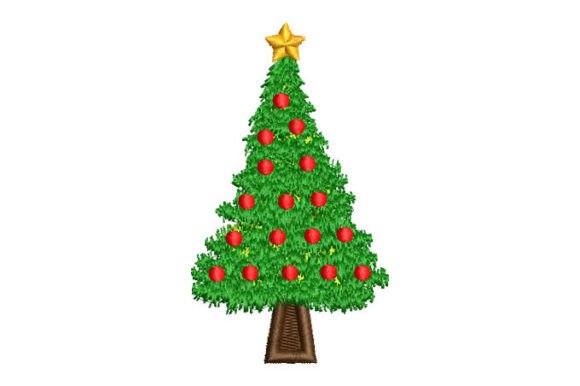 Christmas Tree with Red Balls Embroidery Design Review