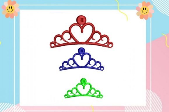 Cute Queen Crown: A Sweet and Modern Embroidery Design for Personalized Gifts