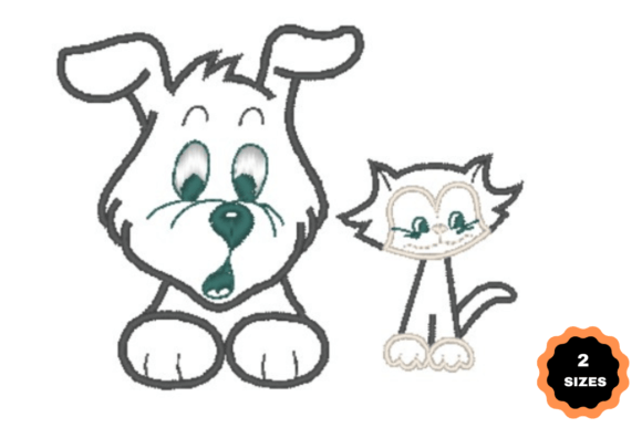 Dog with Cat Embroidery Design Review for Business Merchandise