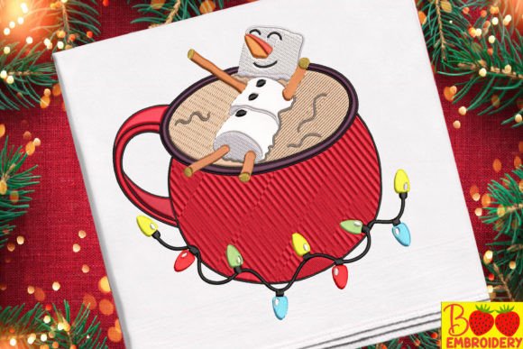 Hot Chocolate Marshmallow Snowman: Embroidery Designer Review