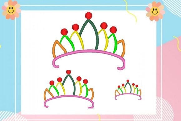 Multicolored Queen Crown Embroidery for Sweet, Modern Gifts
